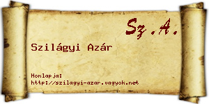 Szilágyi Azár névjegykártya